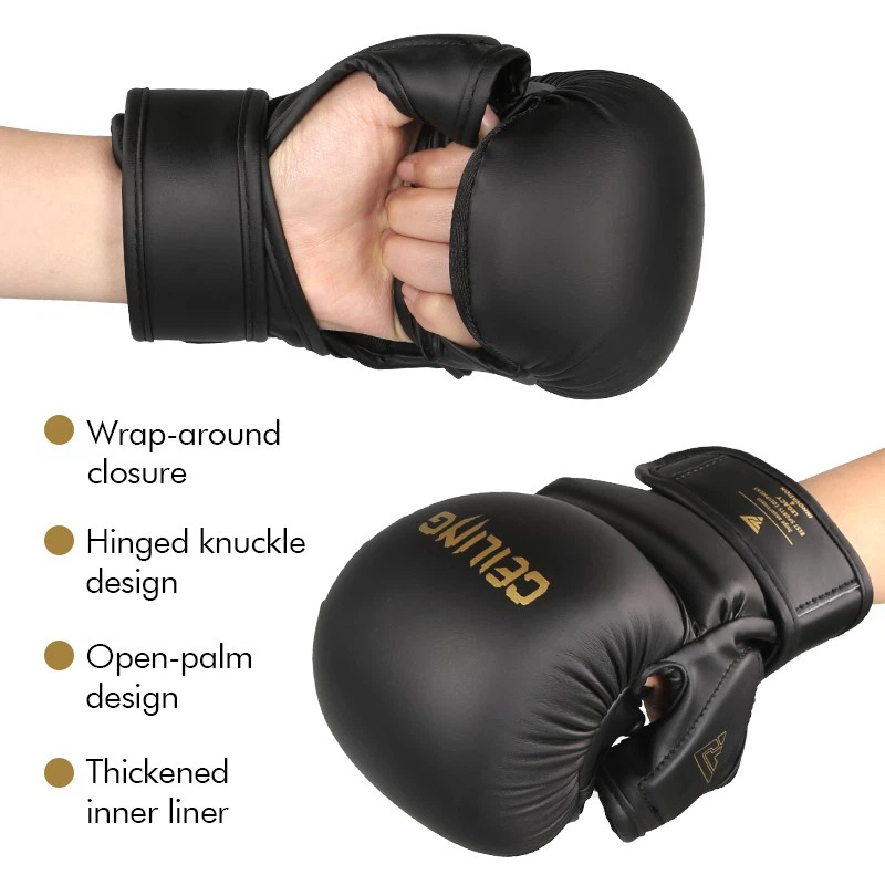 leather mma sparring gloves